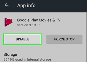 tap tombol disable